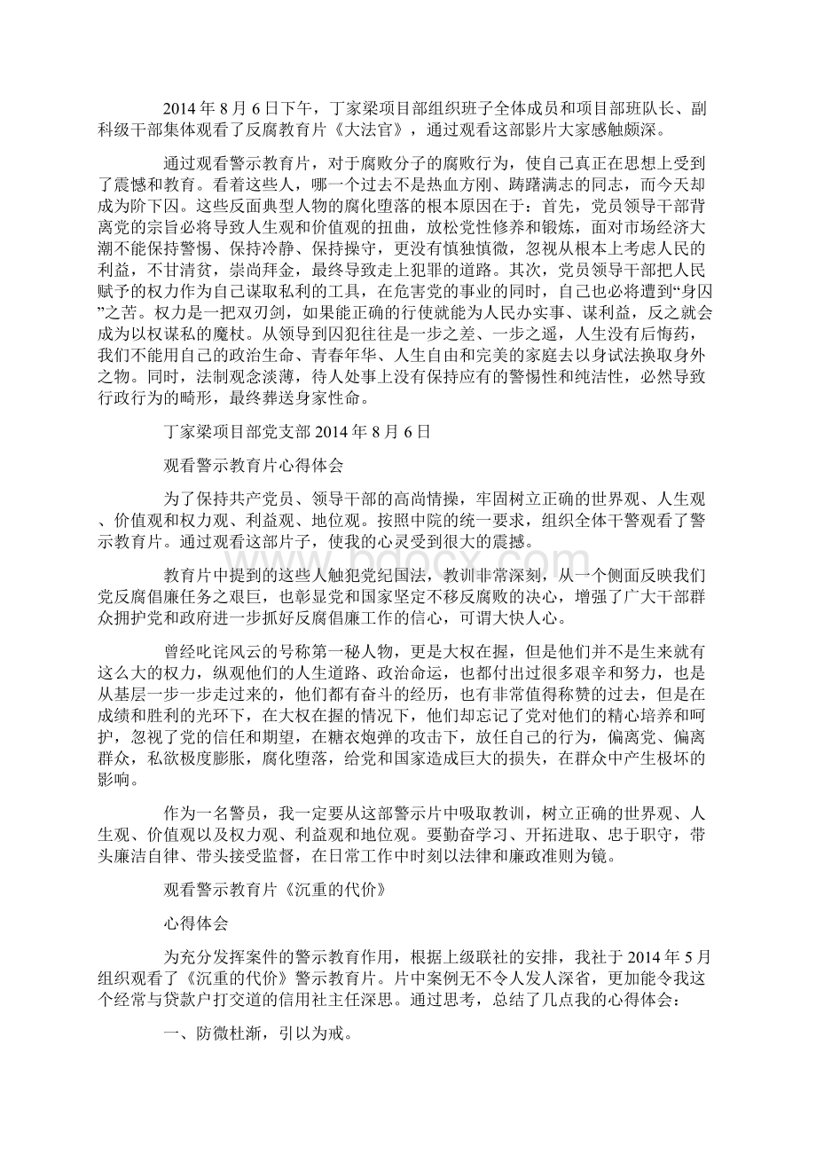 观看警示教育片心得体会精选多篇.docx_第2页