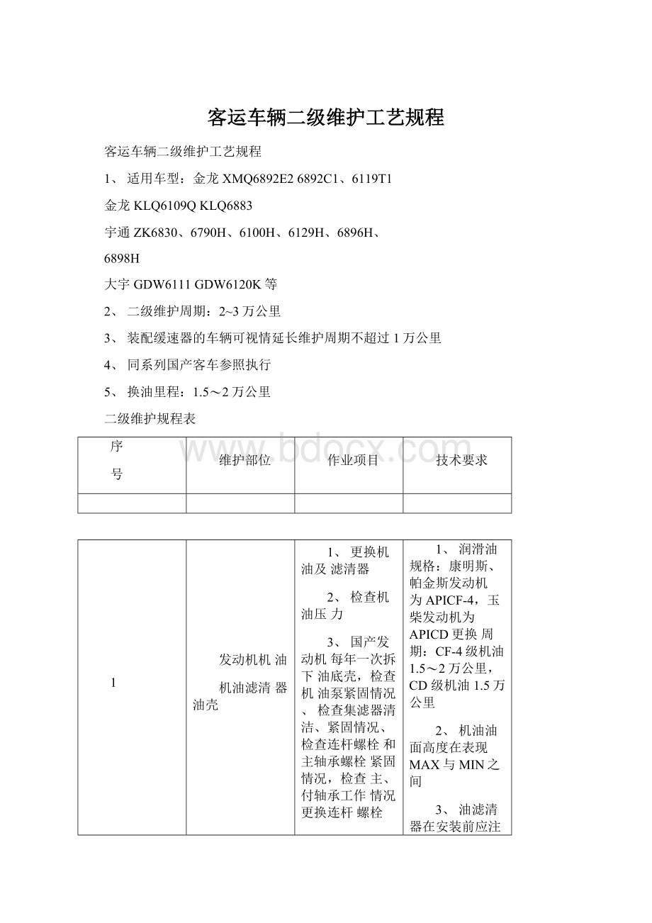 客运车辆二级维护工艺规程.docx_第1页