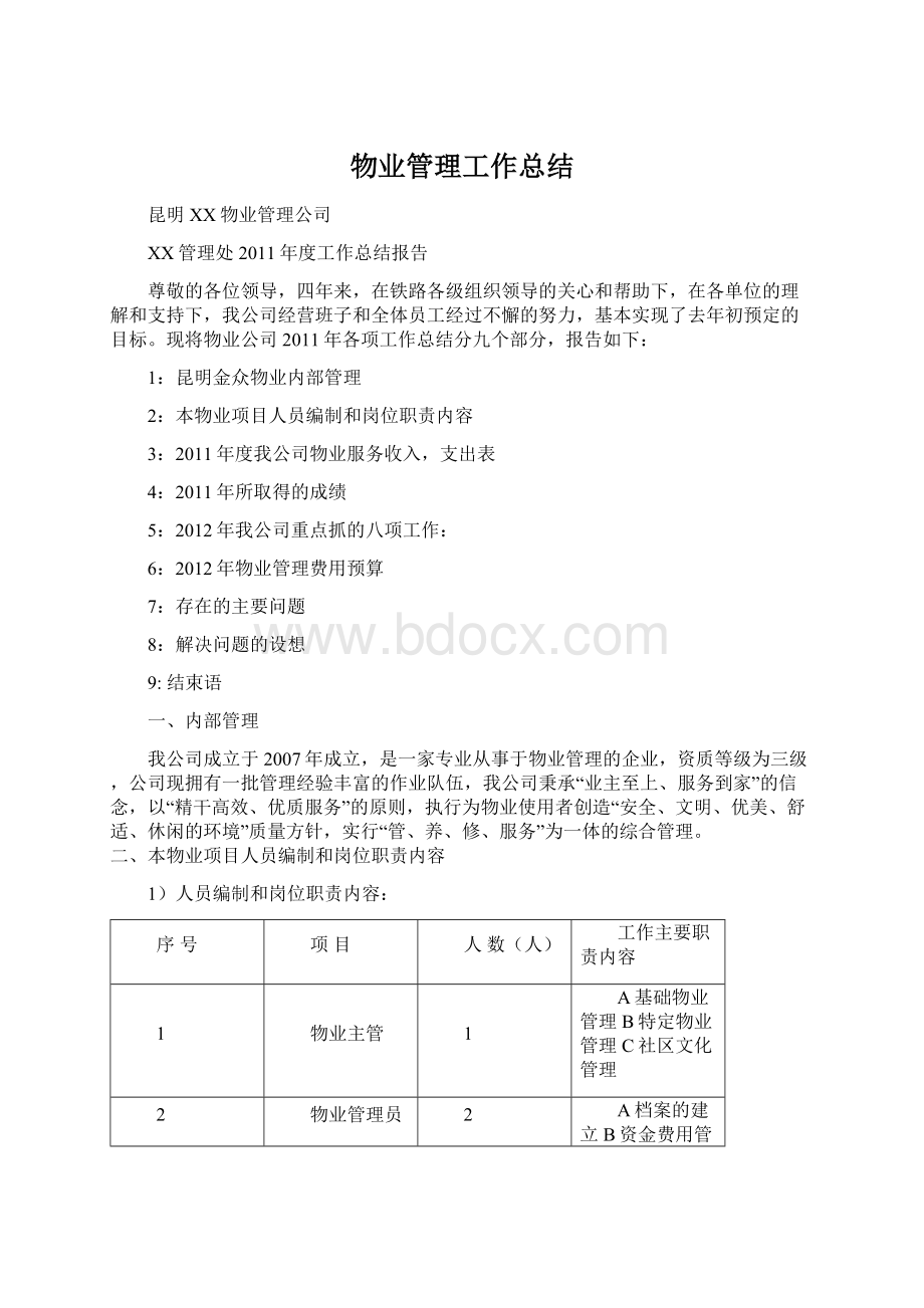 物业管理工作总结.docx_第1页