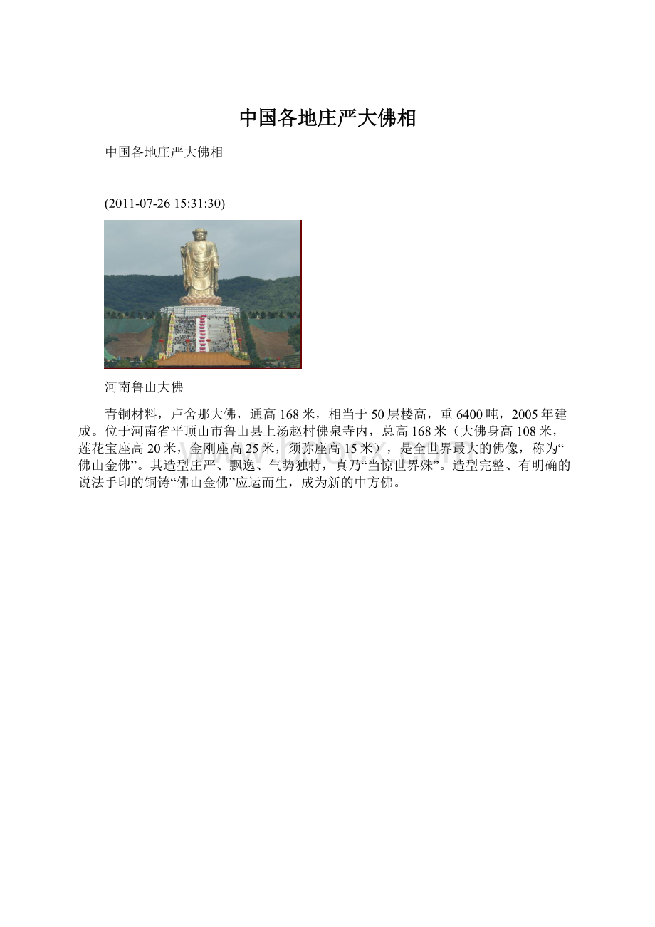 中国各地庄严大佛相.docx