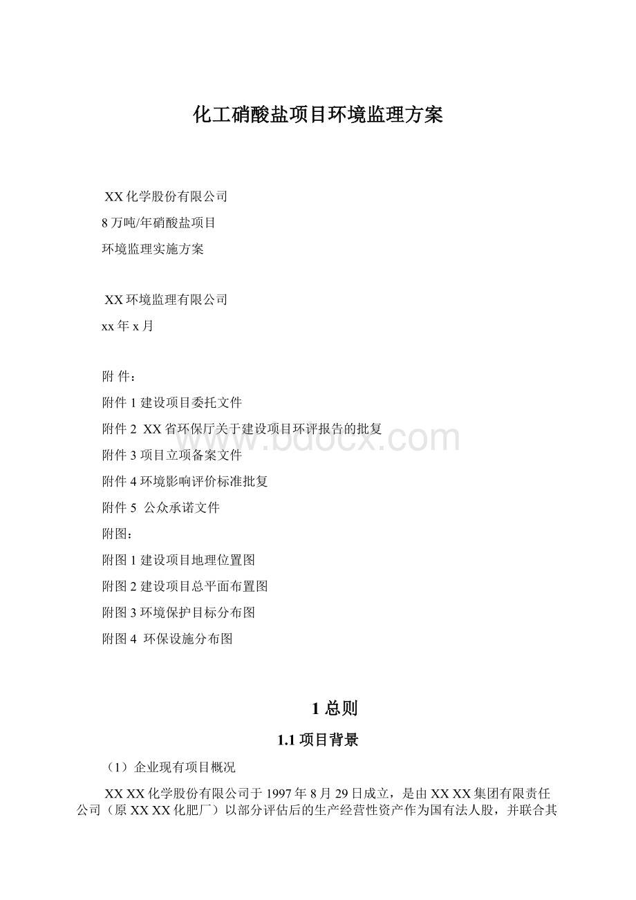 化工硝酸盐项目环境监理方案.docx