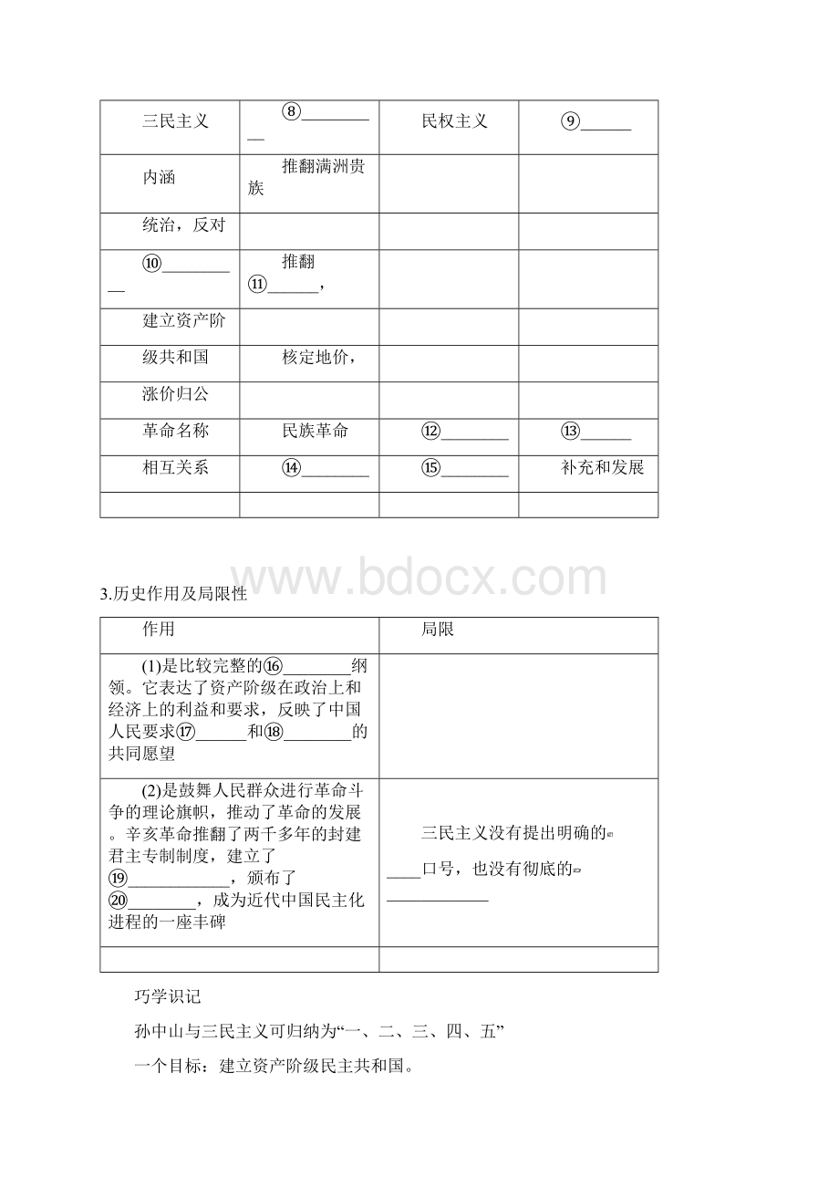 江苏专版高考历史总复习第二十一单元20世纪以来中国重大思想理论成果第41讲三民主义学案Word下载.docx_第3页