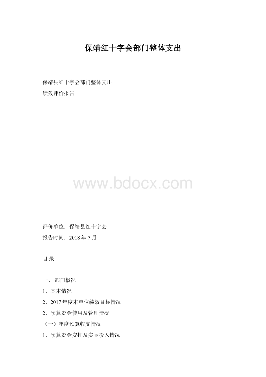 保靖红十字会部门整体支出Word格式文档下载.docx