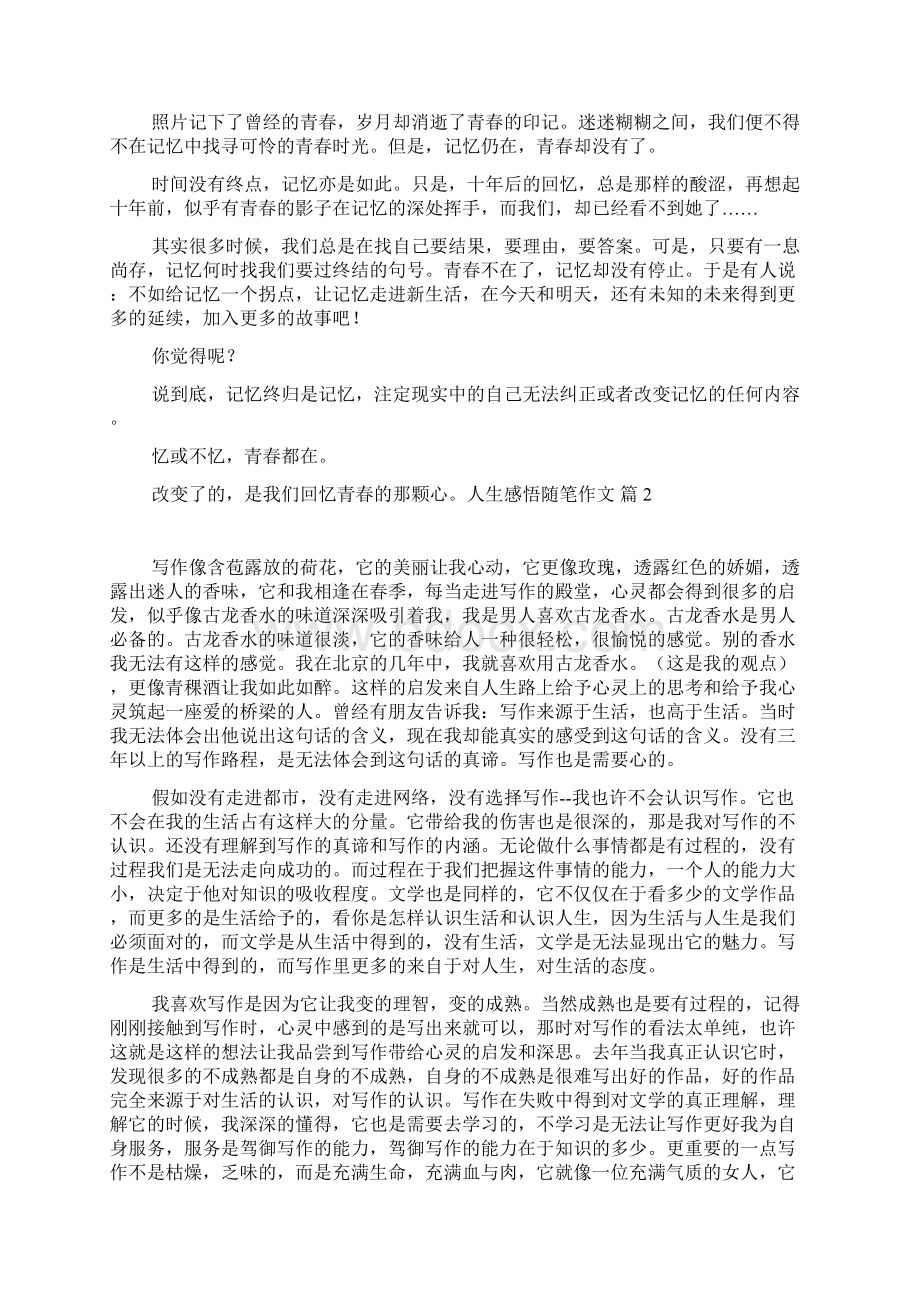 人生感悟随笔作文合集五篇Word格式文档下载.docx_第2页