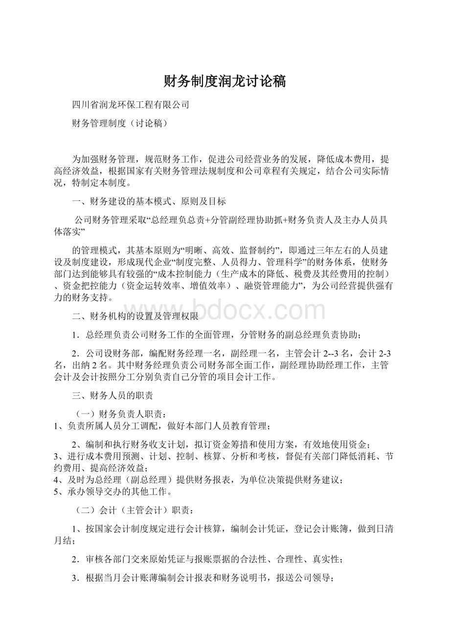 财务制度润龙讨论稿Word格式文档下载.docx_第1页