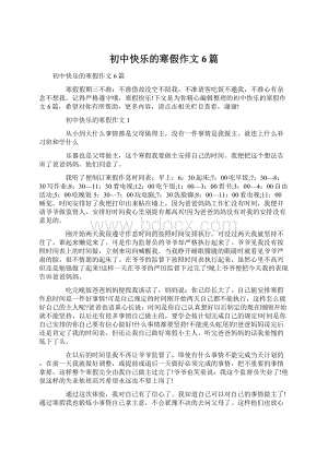 初中快乐的寒假作文6篇.docx