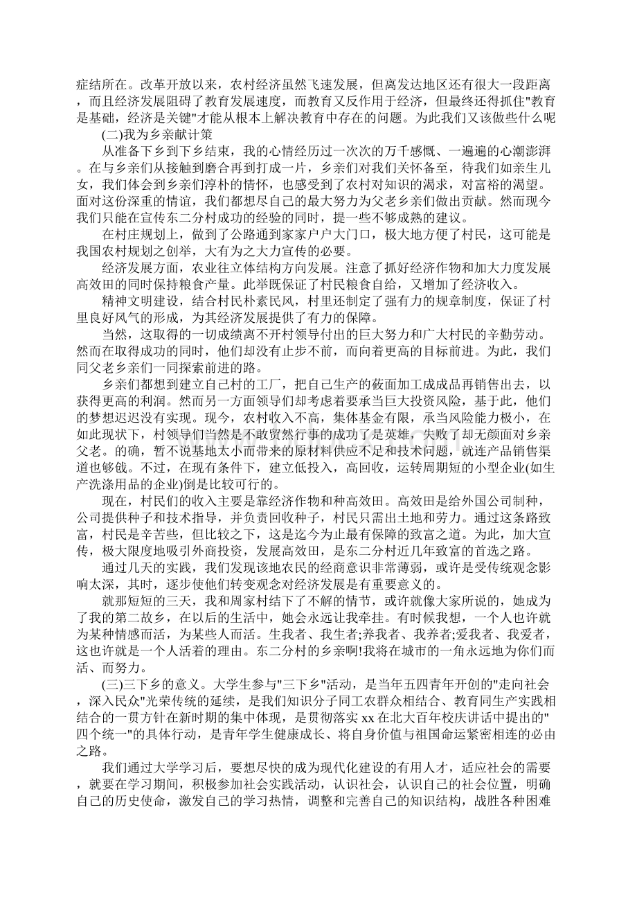 农村社会实践报告范文Word格式文档下载.docx_第2页