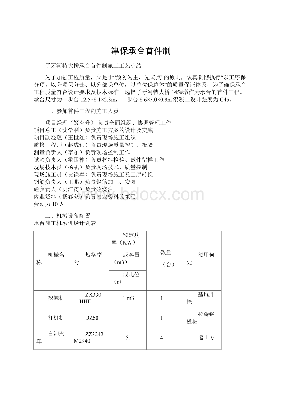 津保承台首件制Word格式.docx