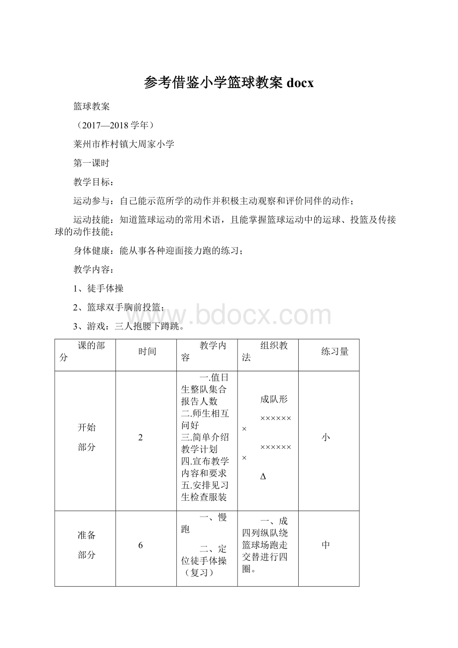 参考借鉴小学篮球教案docx.docx_第1页