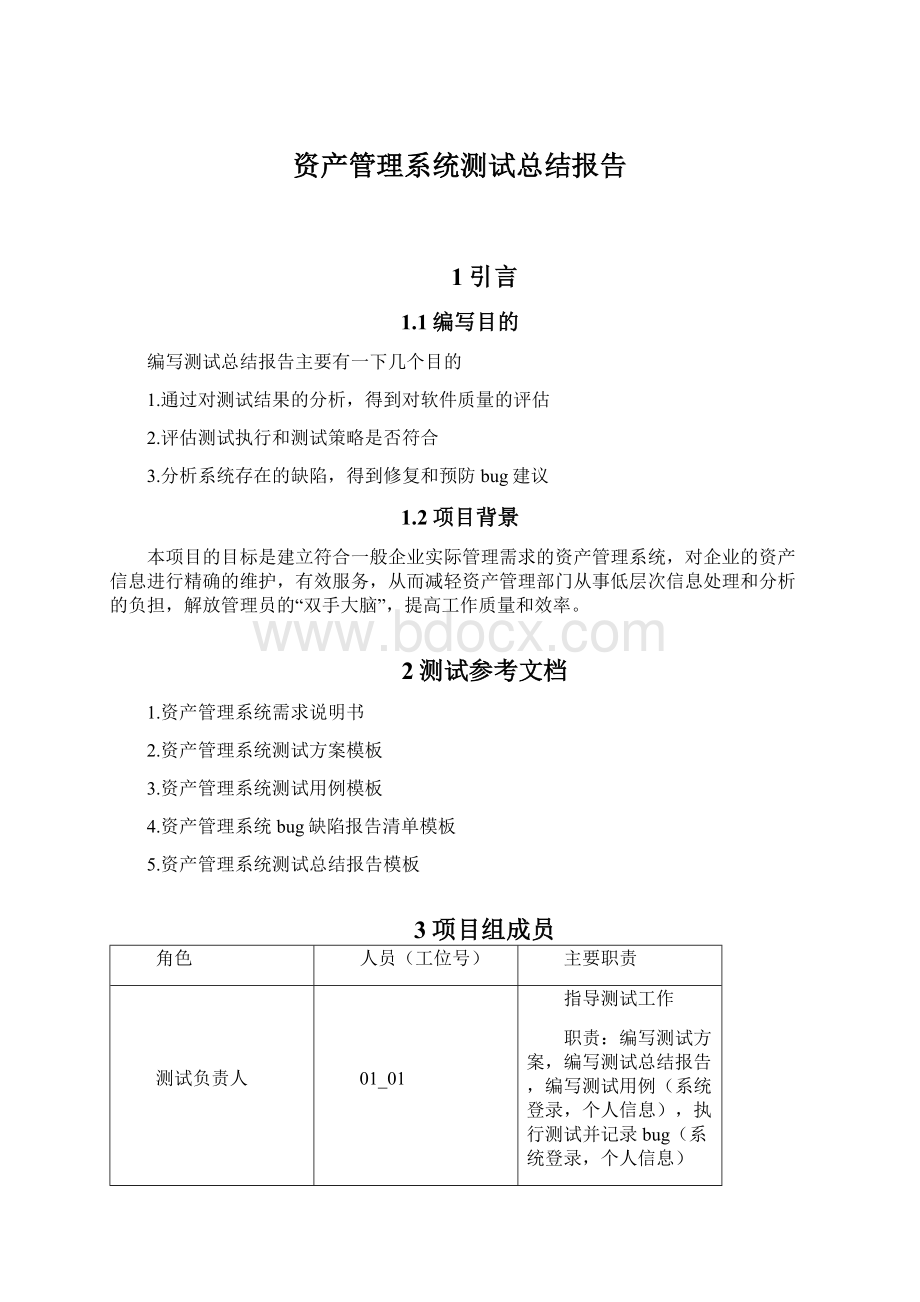 资产管理系统测试总结报告.docx_第1页