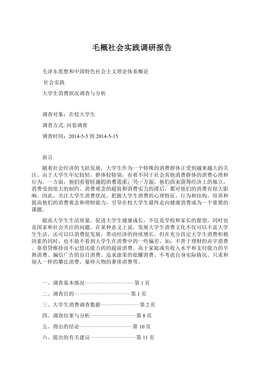 毛概社会实践调研报告Word格式.docx_第1页