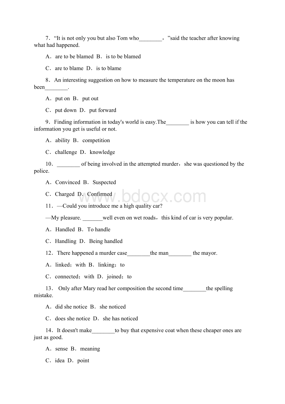 人教版高中英语必修五课后作业一Unit 1Unit 3docx.docx_第2页