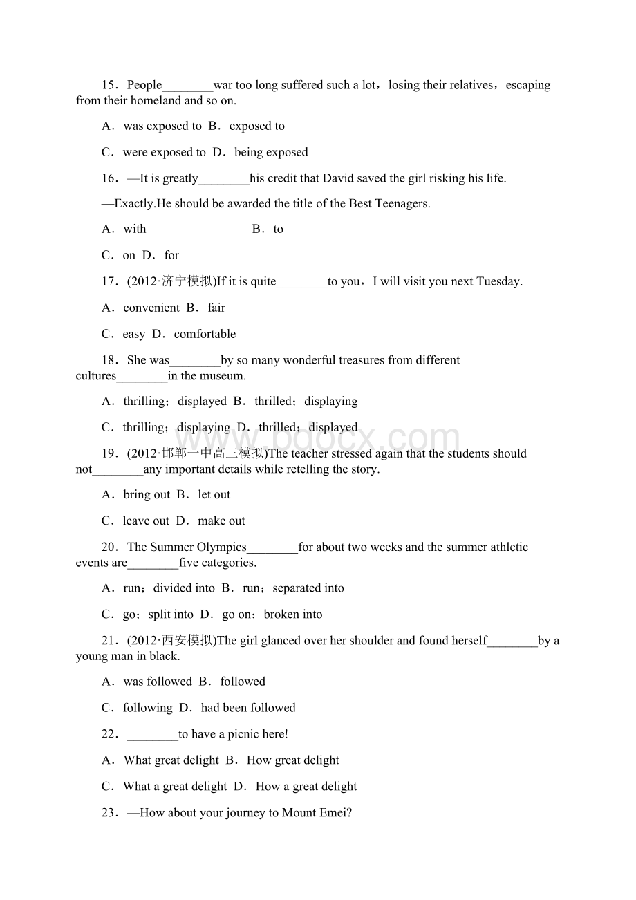 人教版高中英语必修五课后作业一Unit 1Unit 3docx.docx_第3页