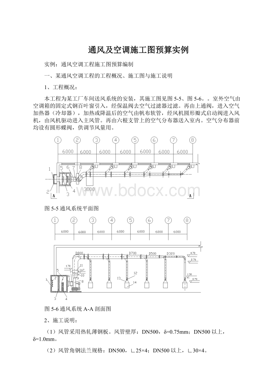 通风及空调施工图预算实例Word文档格式.docx