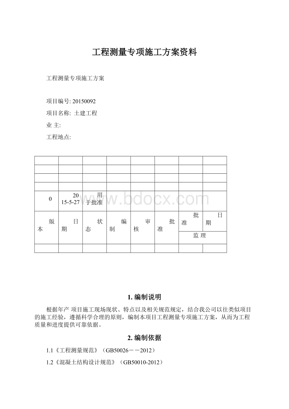 工程测量专项施工方案资料.docx