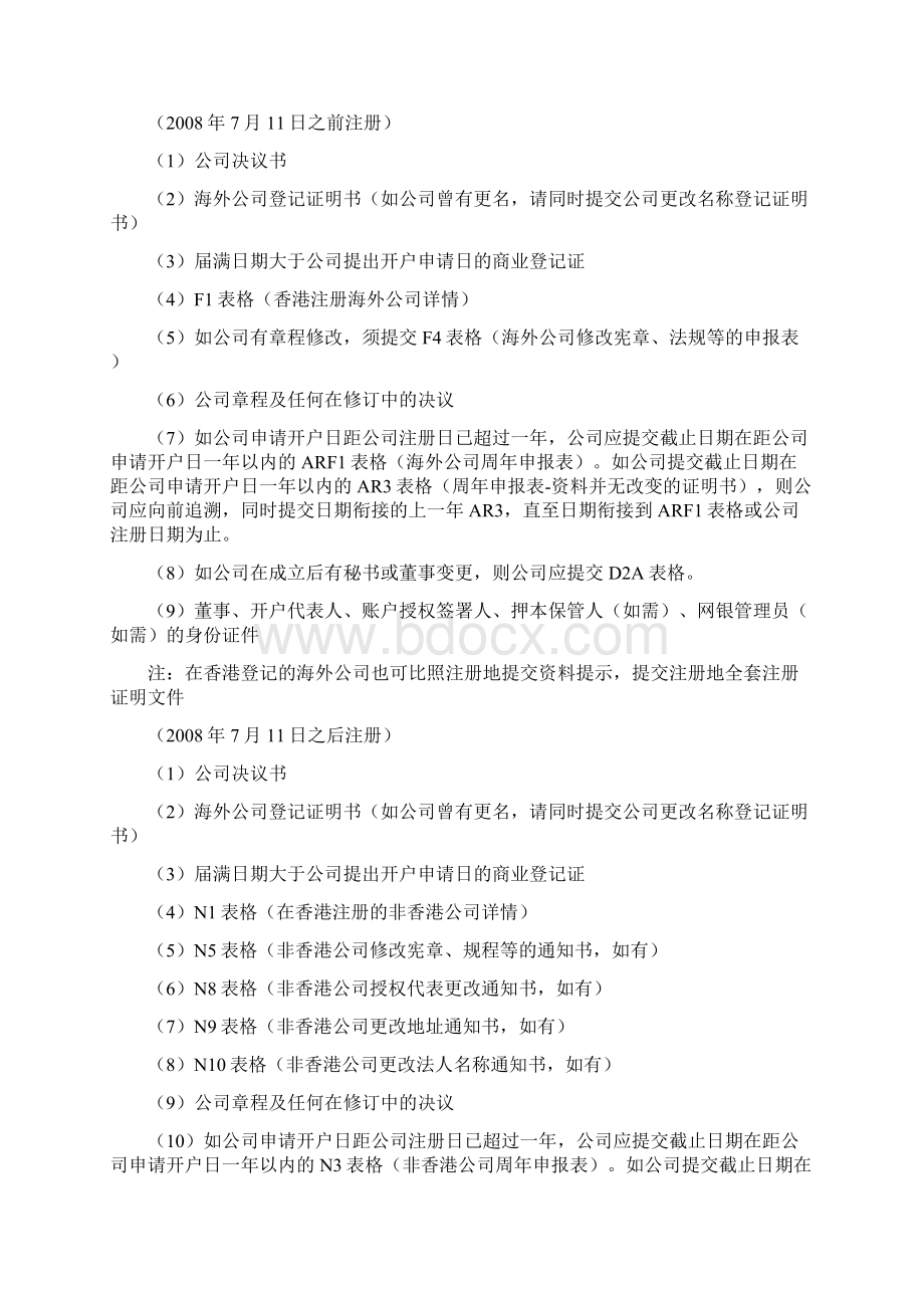 浦发银行离岸客户账户相关业务提交资料汇总.docx_第3页