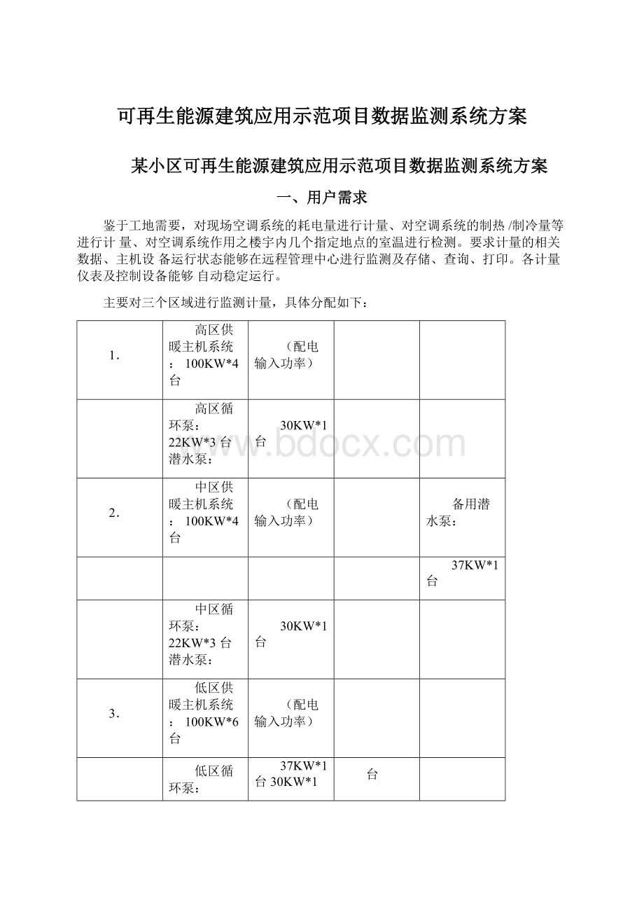 可再生能源建筑应用示范项目数据监测系统方案Word格式文档下载.docx