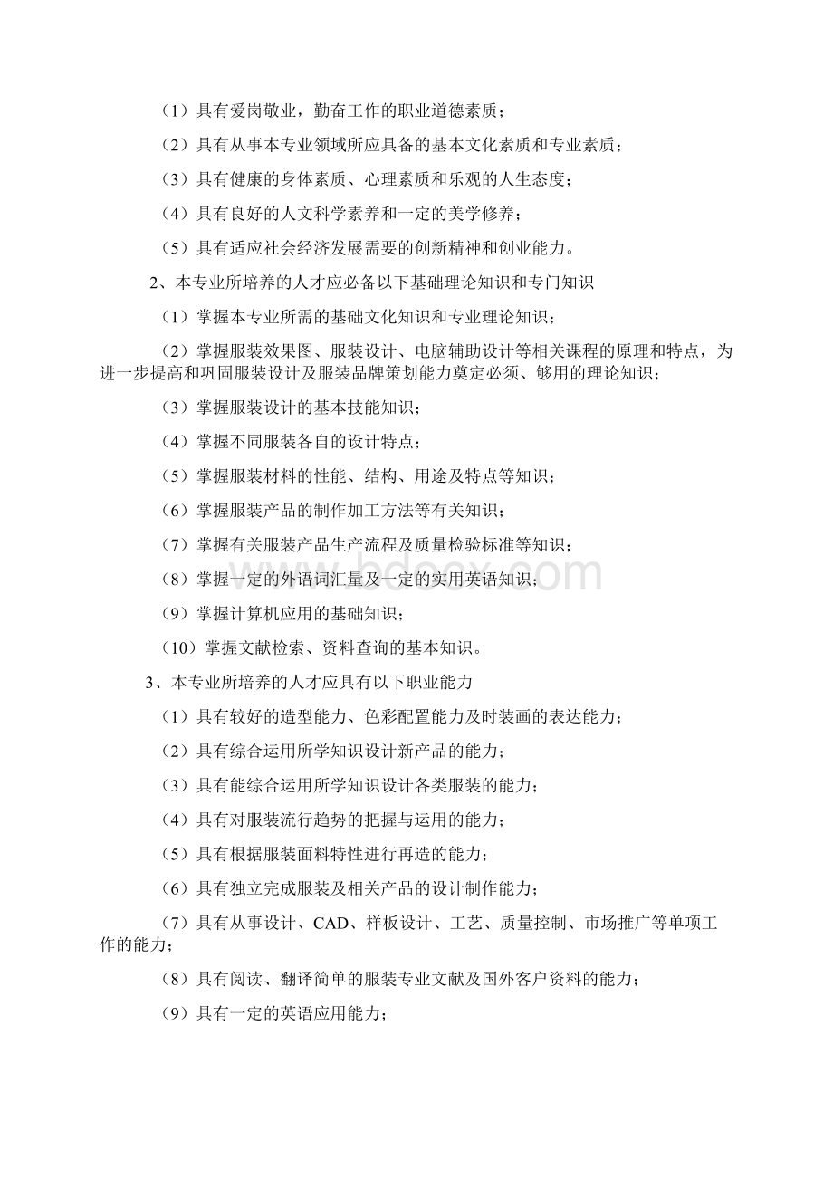 服装设计专业人才培养方案.docx_第3页