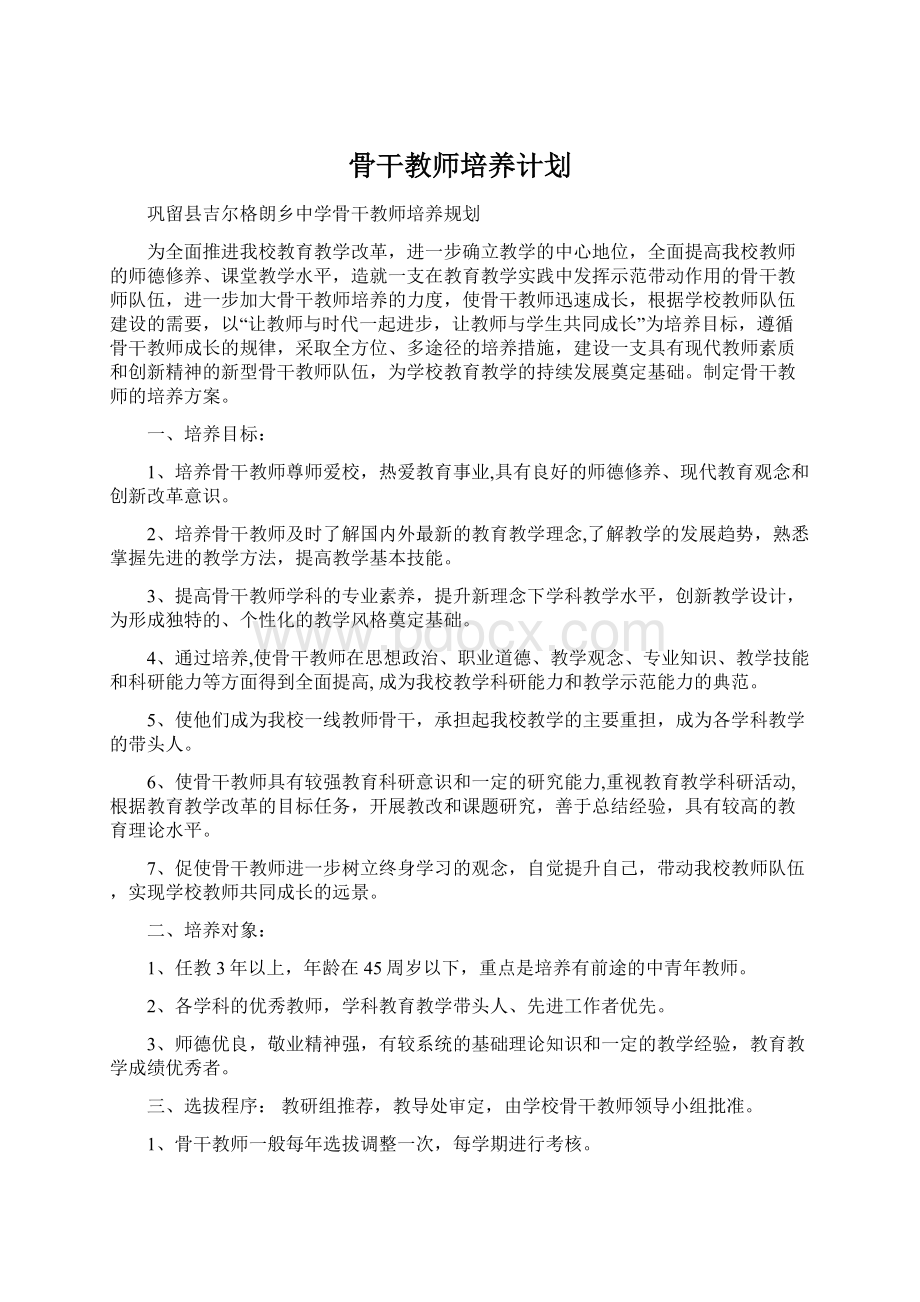 骨干教师培养计划.docx