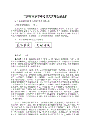 江苏省南京市中考语文真题全解全析.docx