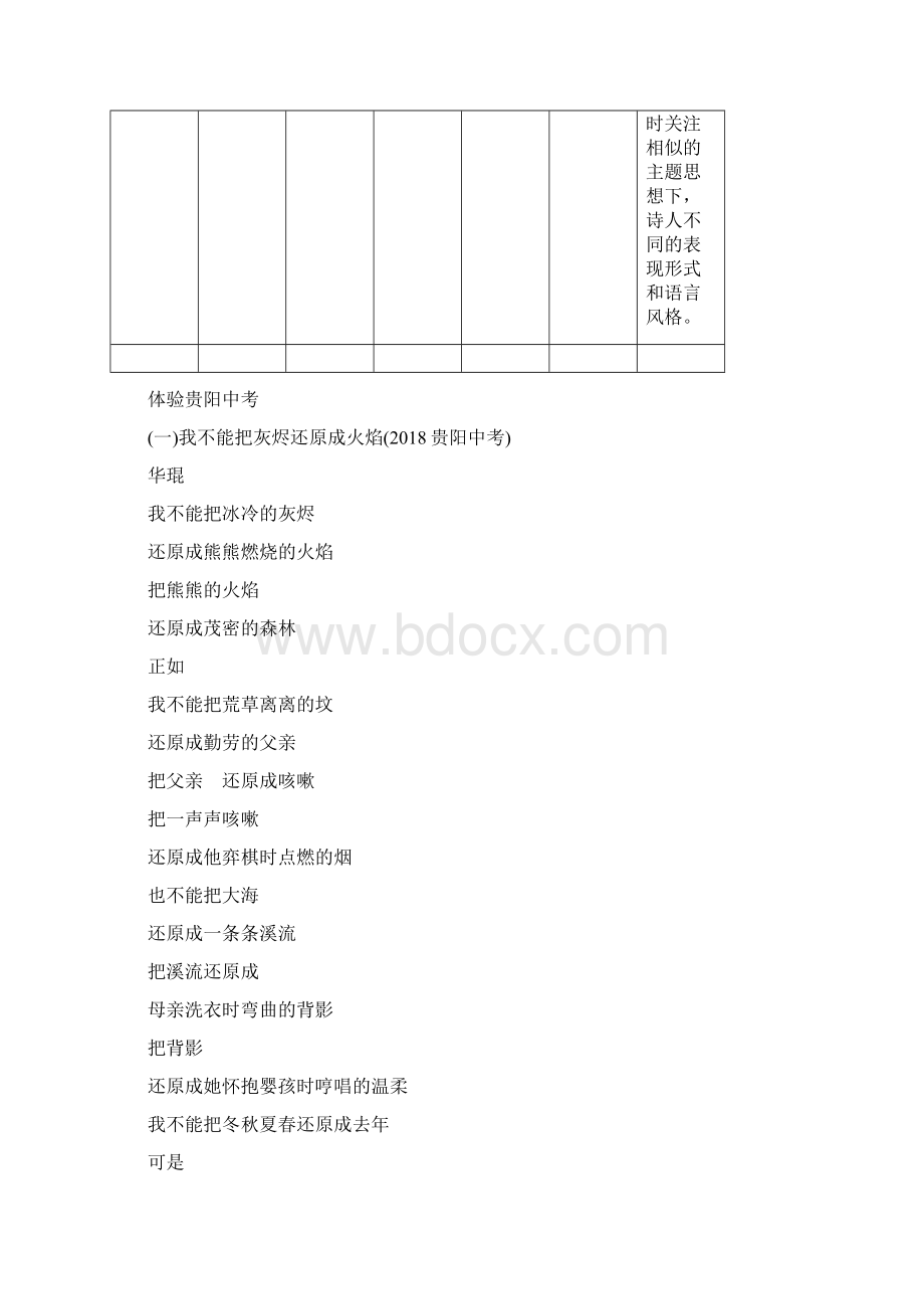 贵阳专版届中考语文总复习第2部分阅读专题14现代诗歌赏析习题15.docx_第3页