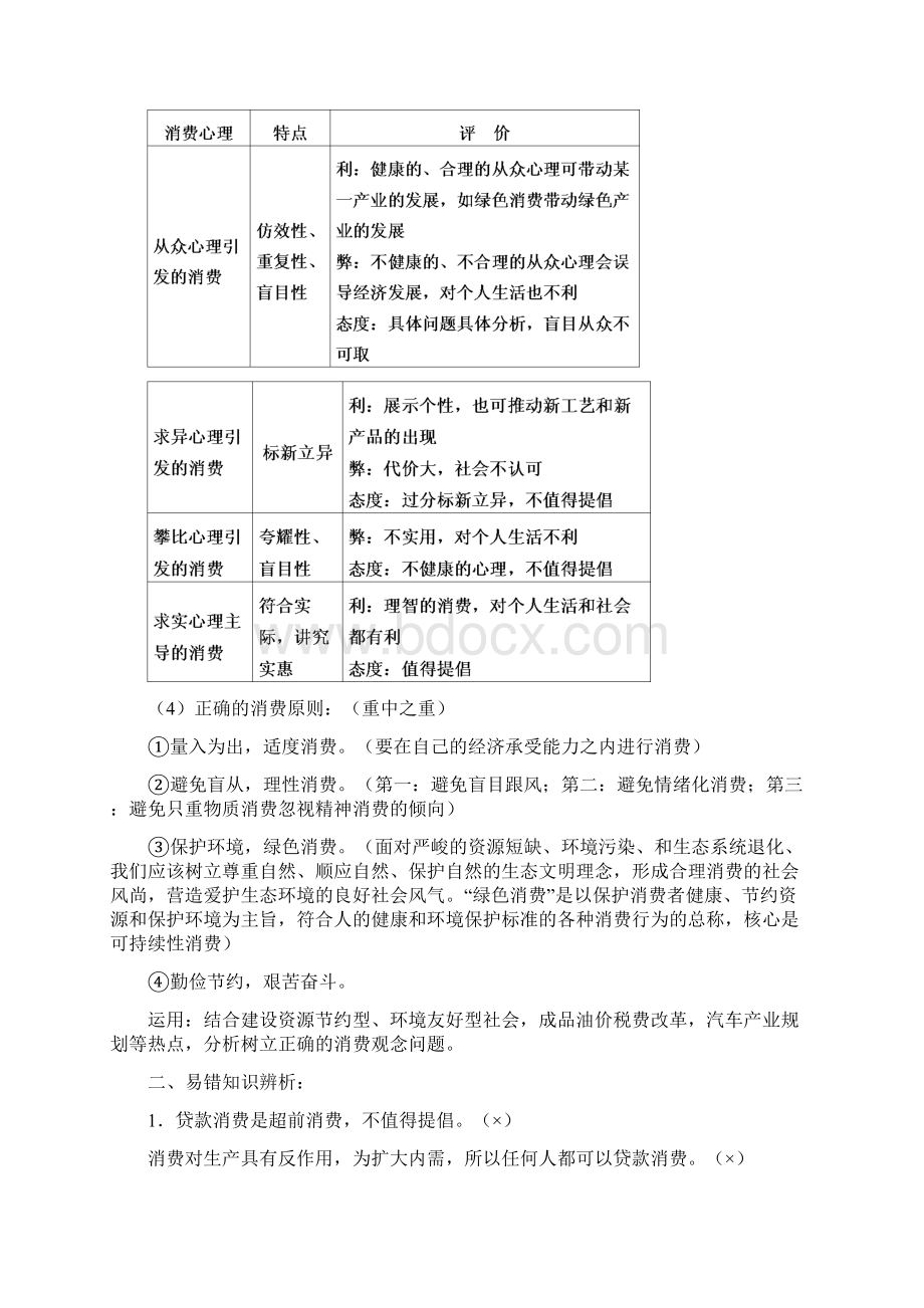 届高考政治《经济生活》二轮专题复习讲义 消费专题.docx_第2页