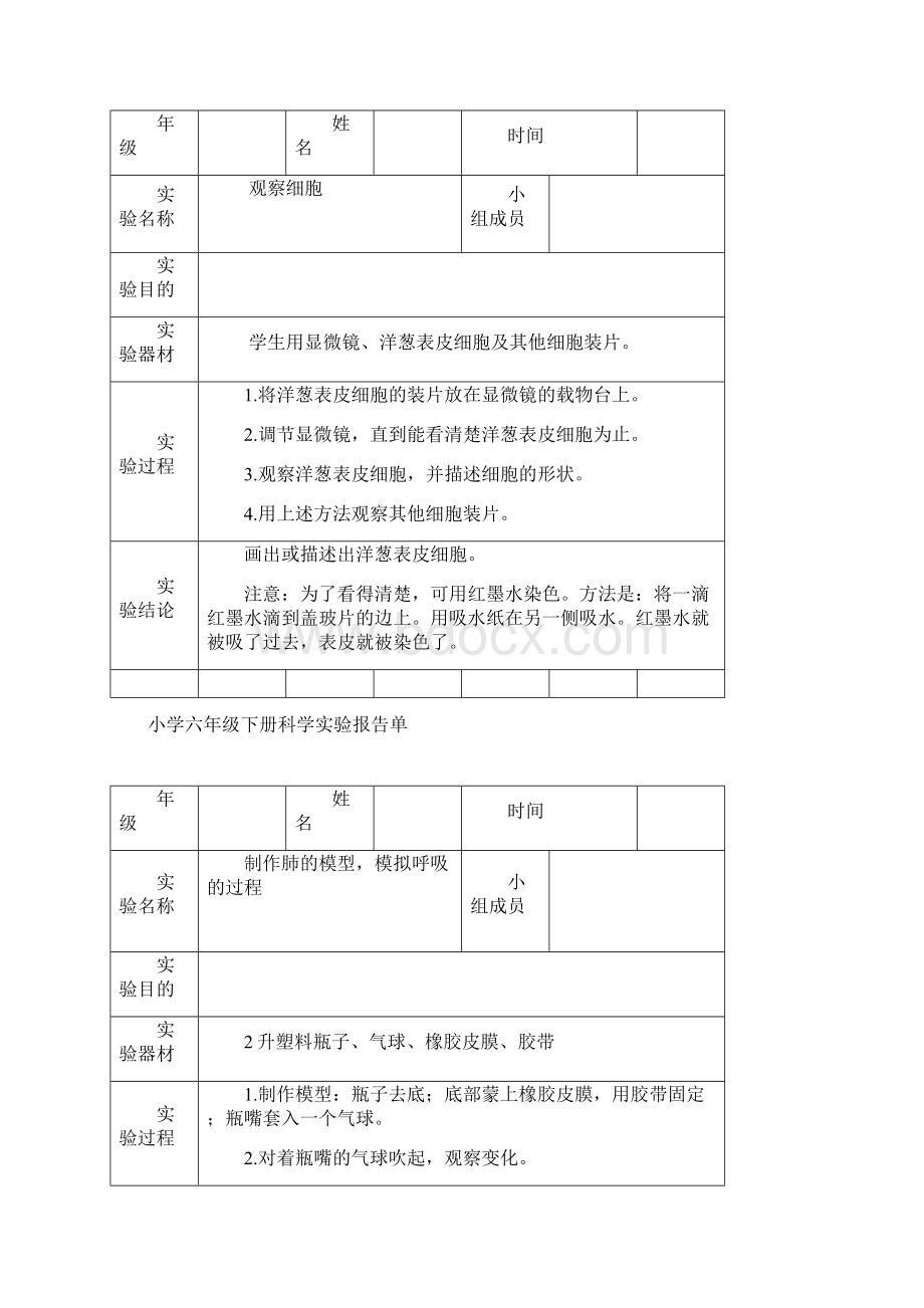 小学科学六年级下册实验报告单.docx_第3页