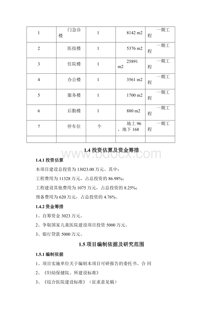 精详XX市妇幼保健医院工程建设项目可行性研究报告Word文件下载.docx_第3页