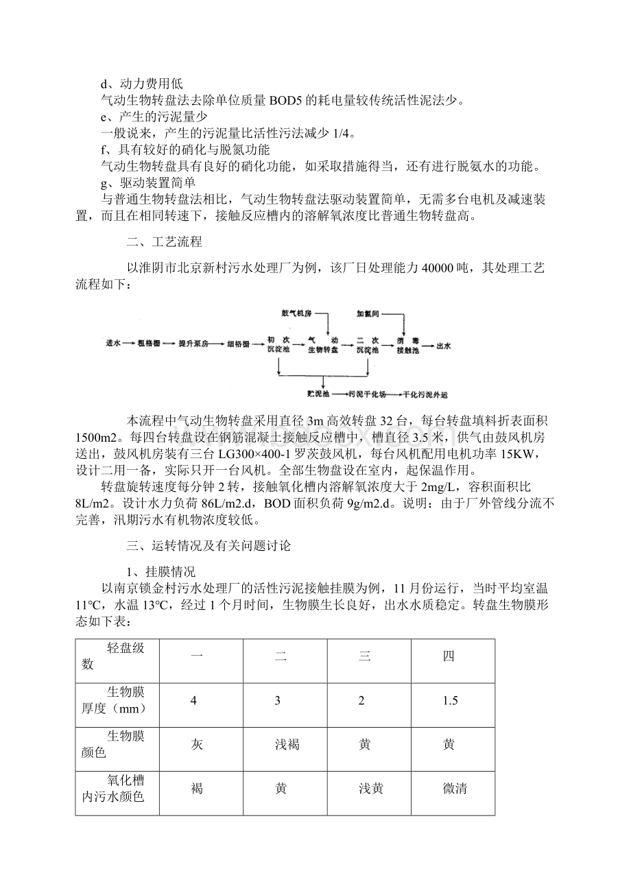 气动生物转盘工艺在城市生活污水处理中的应用Word文档格式.docx_第2页