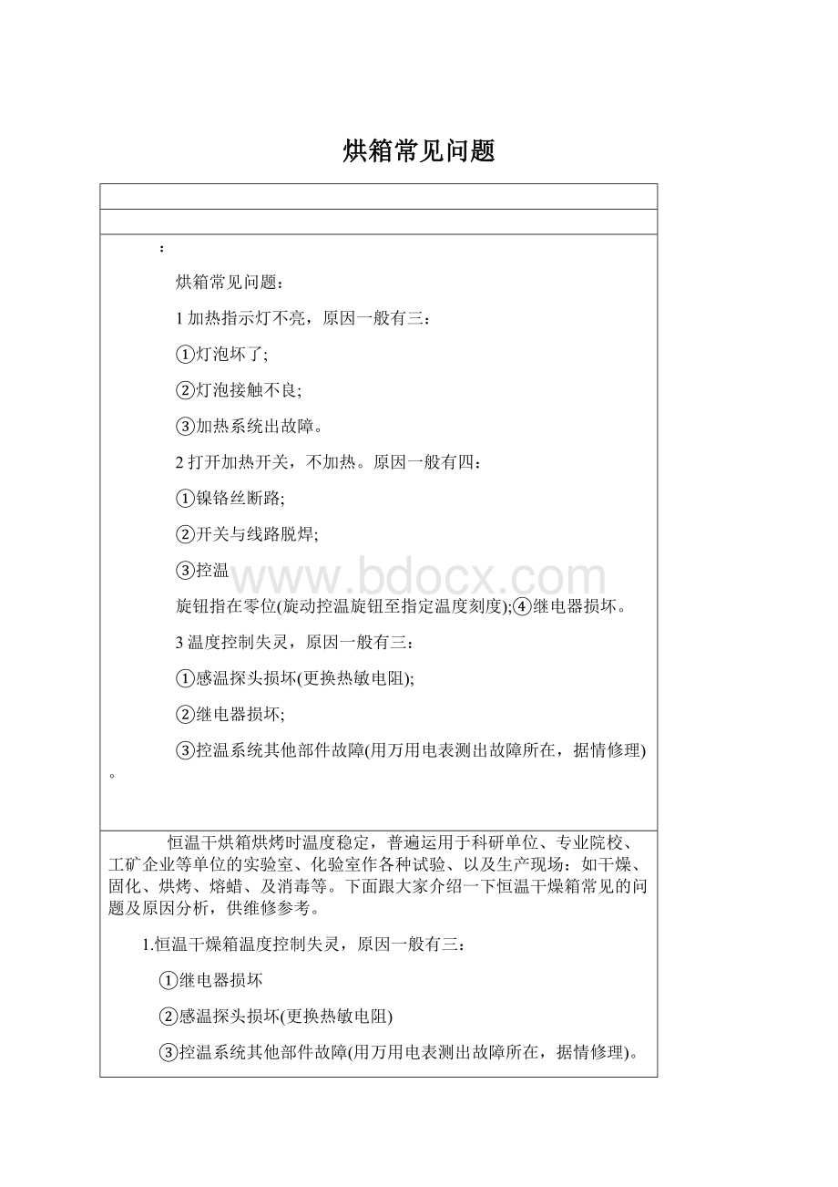 烘箱常见问题.docx_第1页