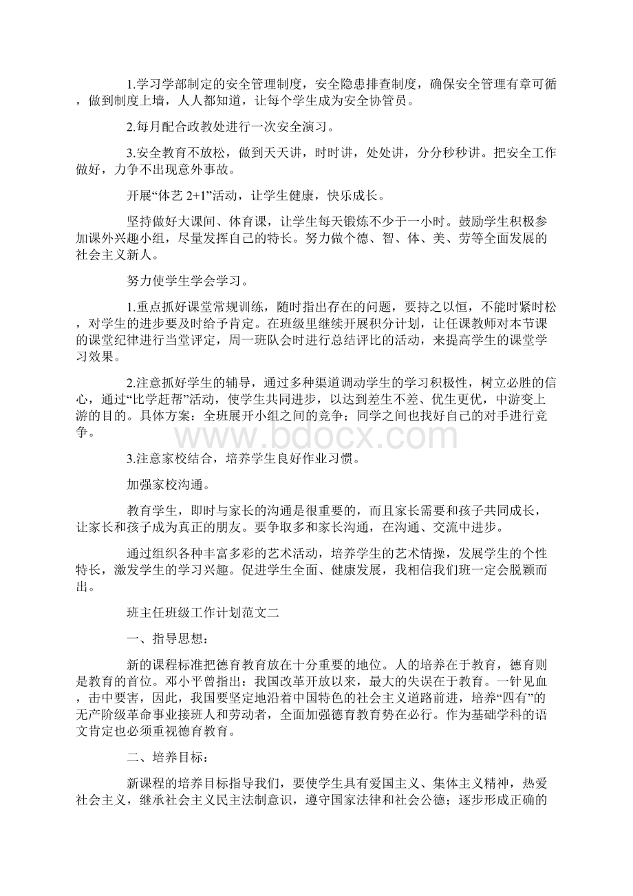 班主任班级工作计划文档格式.docx_第2页