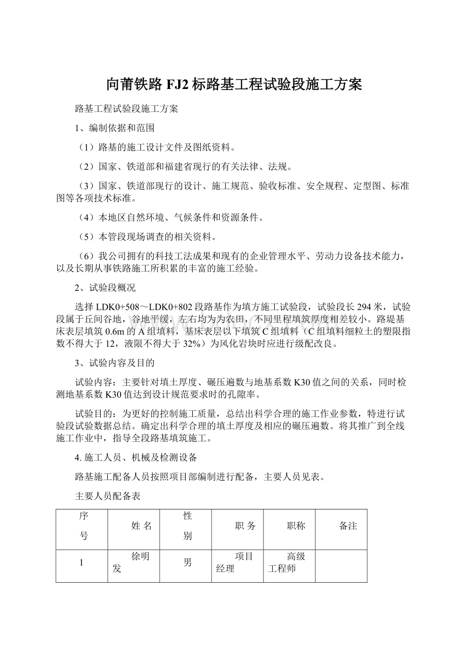 向莆铁路FJ2标路基工程试验段施工方案.docx_第1页