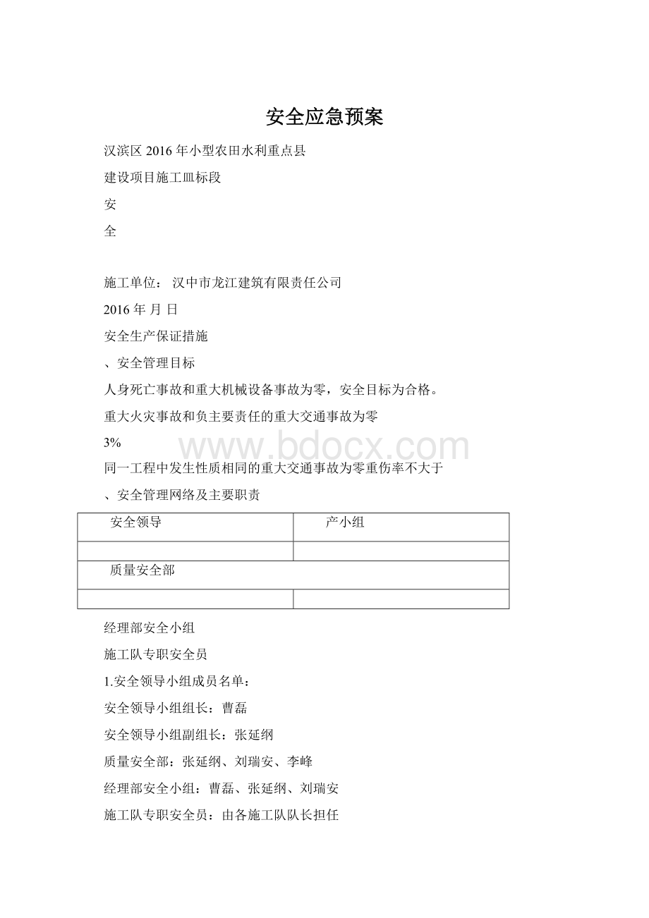 安全应急预案文档格式.docx_第1页