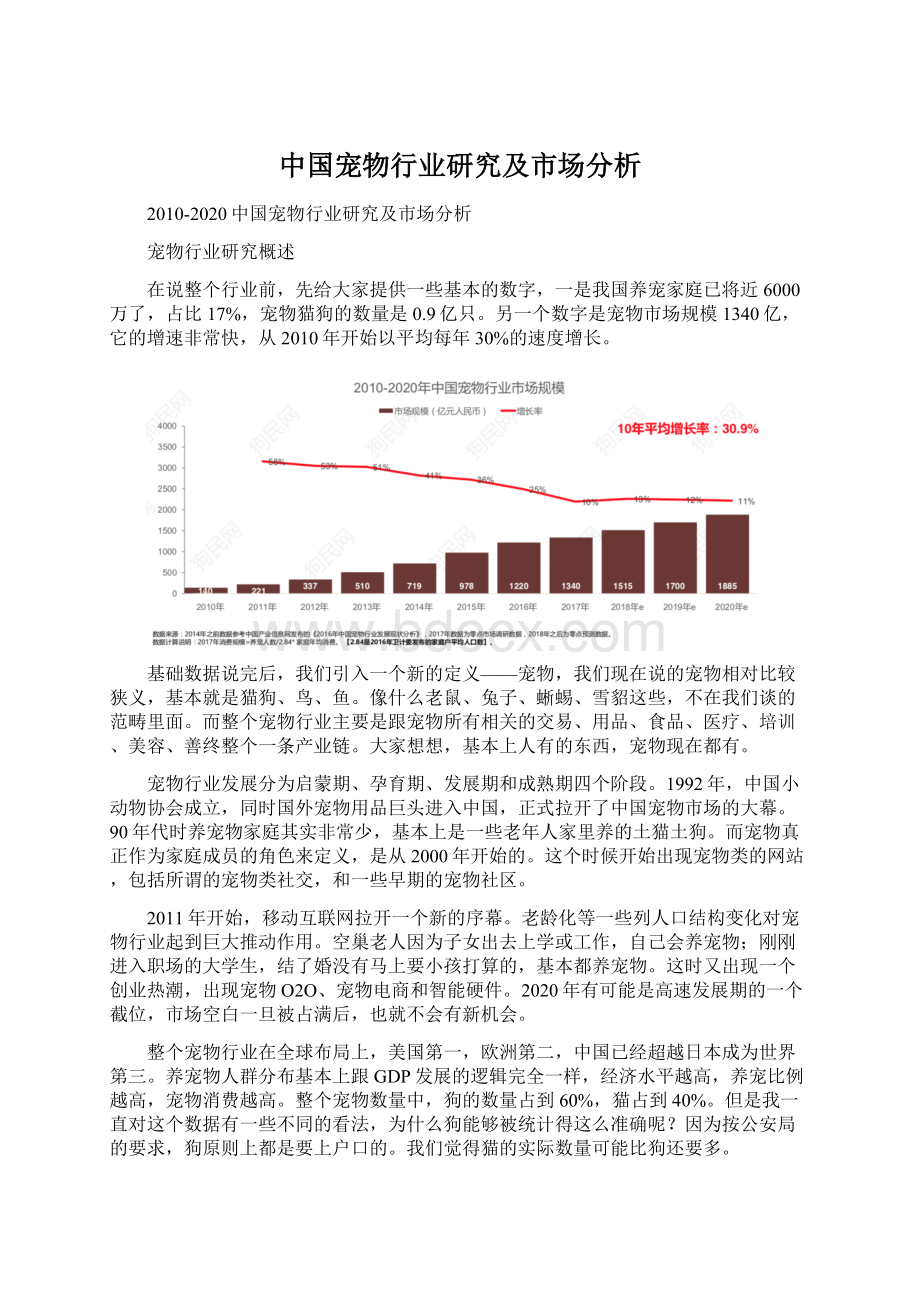 中国宠物行业研究及市场分析文档格式.docx