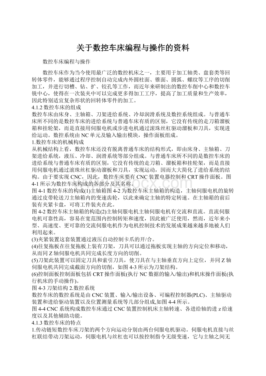 关于数控车床编程与操作的资料.docx