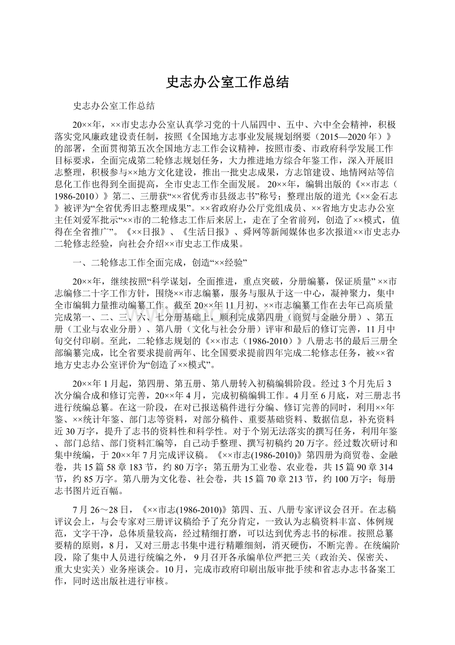 史志办公室工作总结.docx_第1页