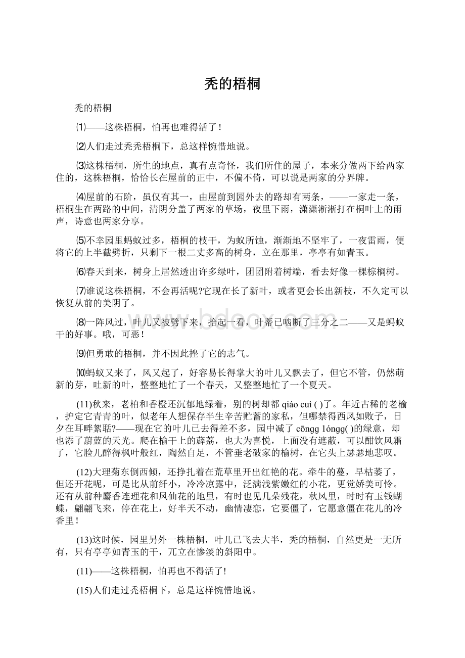 秃的梧桐Word文件下载.docx