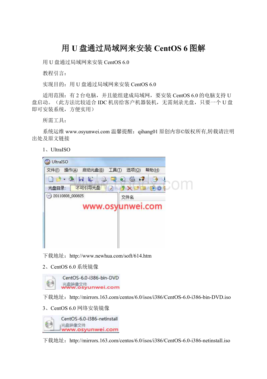 用U盘通过局域网来安装CentOS 6图解.docx_第1页