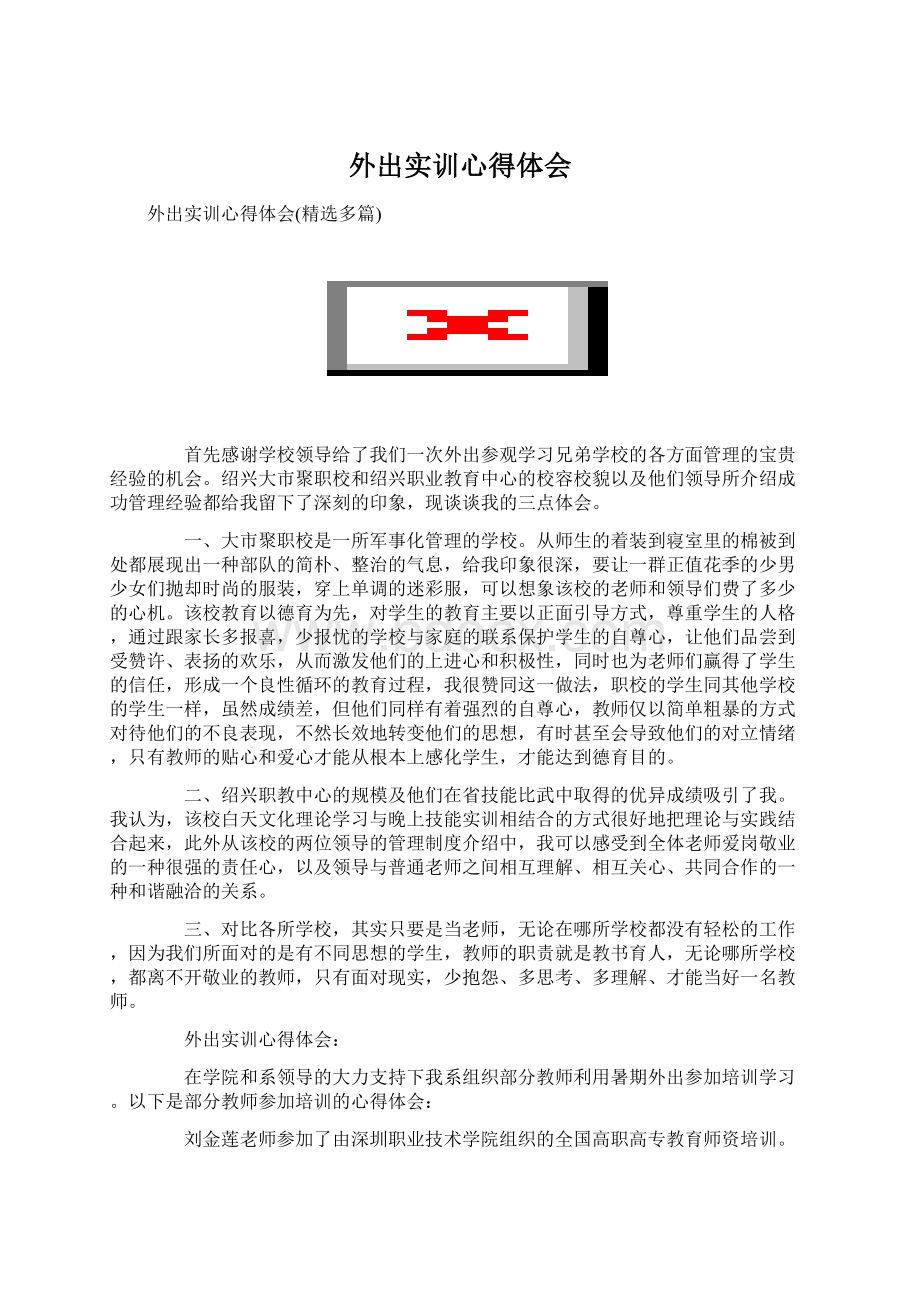 外出实训心得体会Word格式.docx