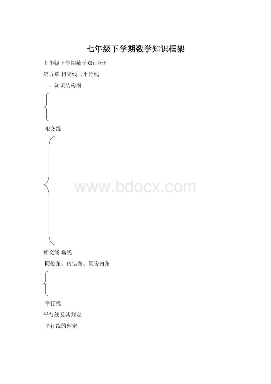 七年级下学期数学知识框架文档格式.docx