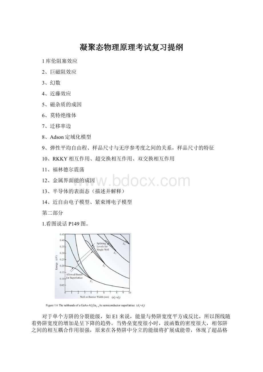 凝聚态物理原理考试复习提纲.docx