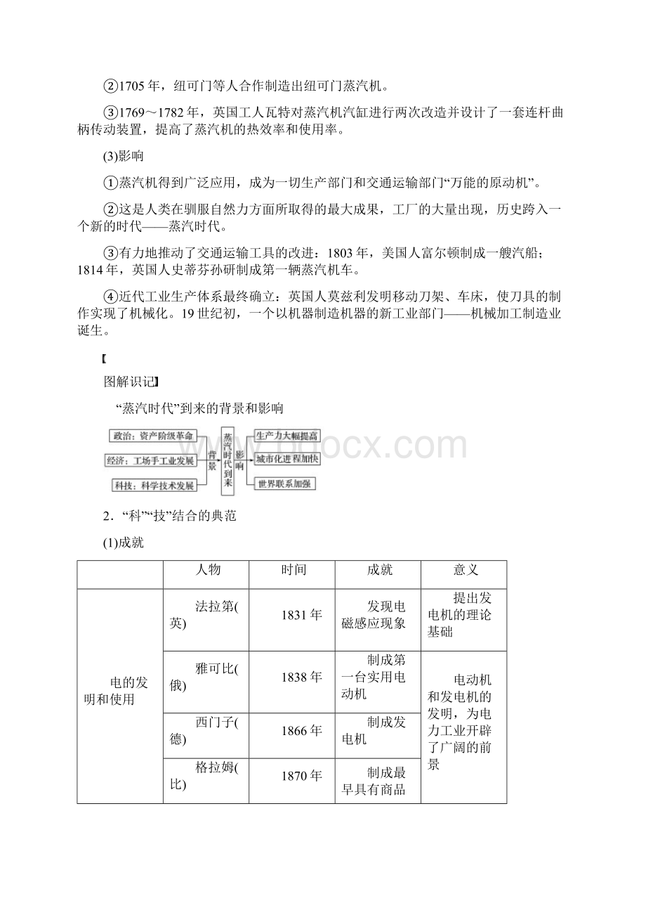 高中历史第五单元近代以来科学技术的辉煌第2讲从蒸汽时代到电气时代和向距离挑战教案必修31.docx_第2页