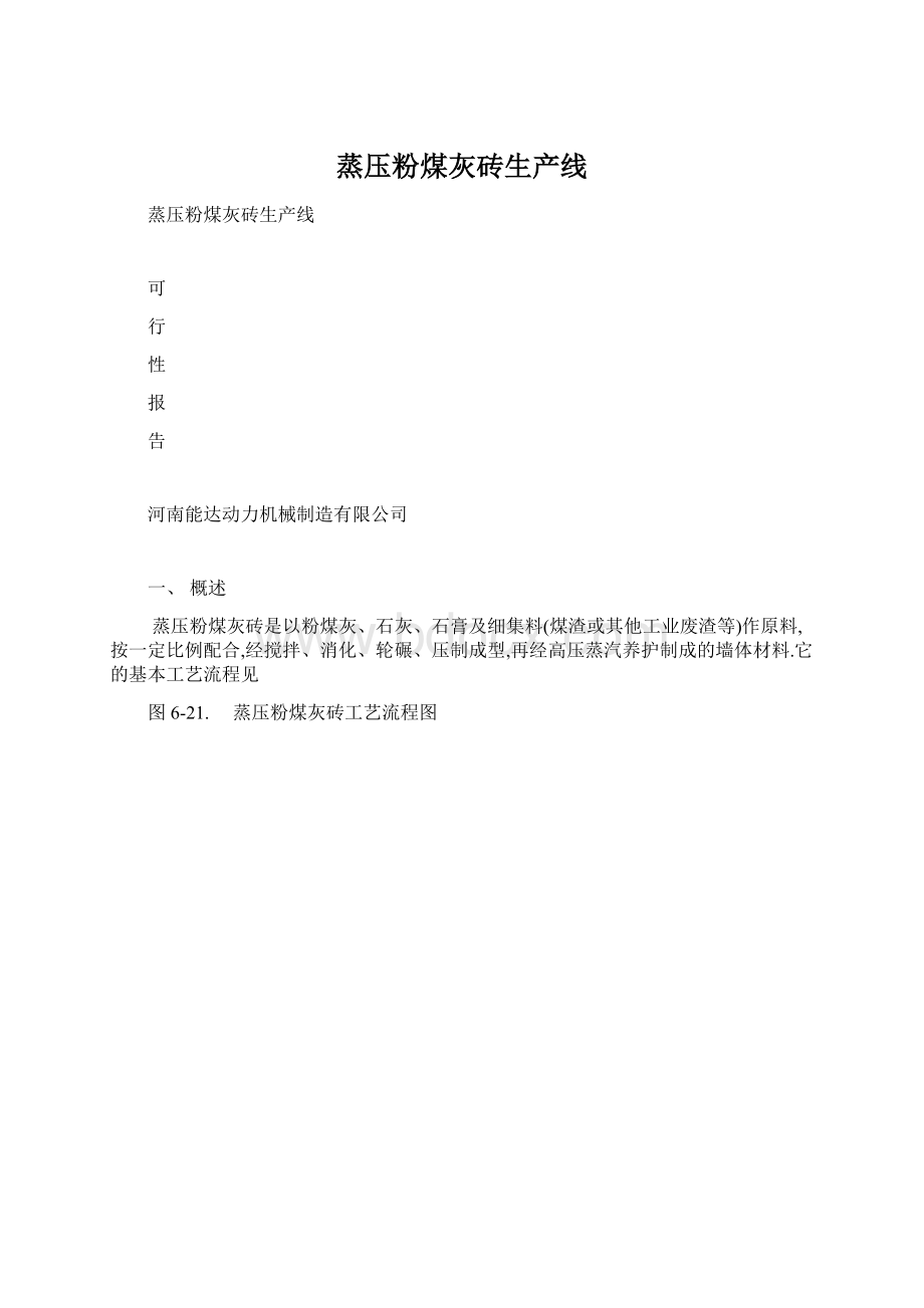 蒸压粉煤灰砖生产线Word文件下载.docx