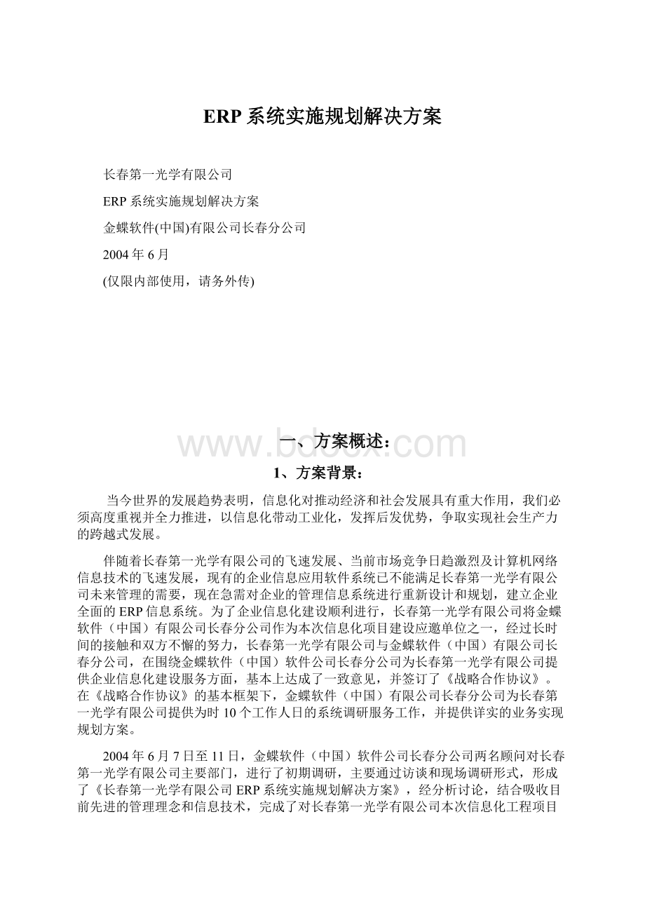 ERP系统实施规划解决方案Word下载.docx