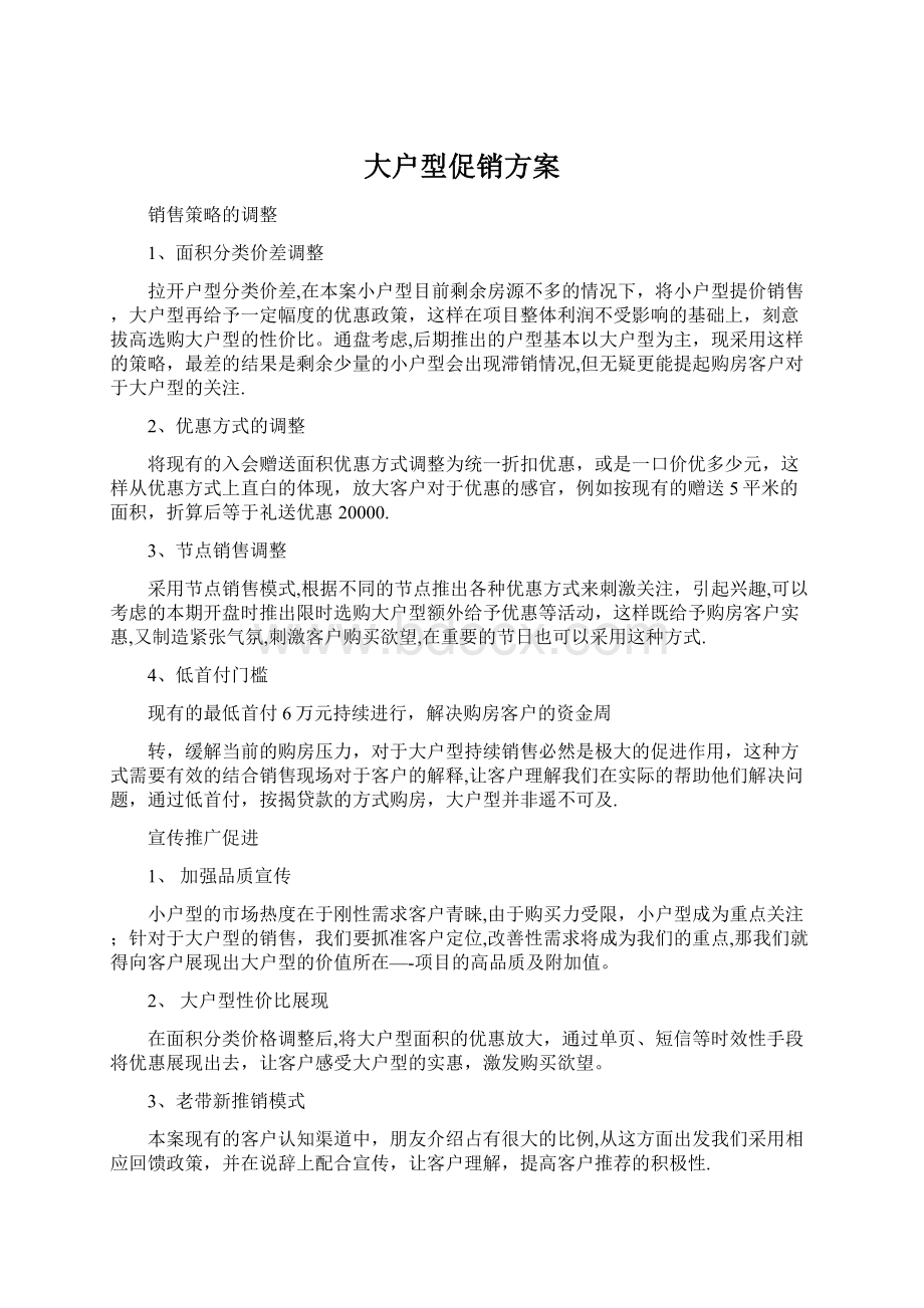 大户型促销方案文档格式.docx