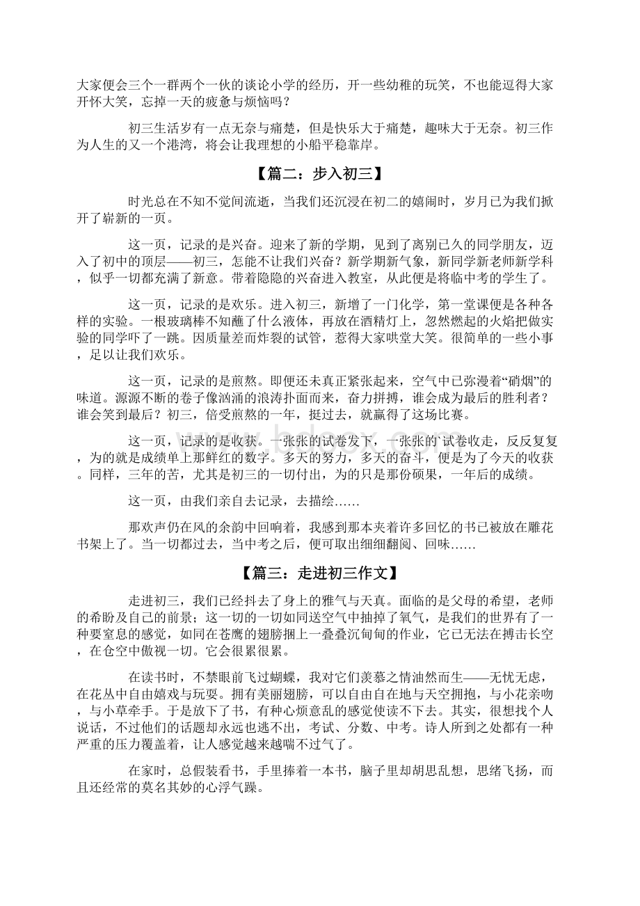 关于步入初三作文集合8篇Word文件下载.docx_第2页