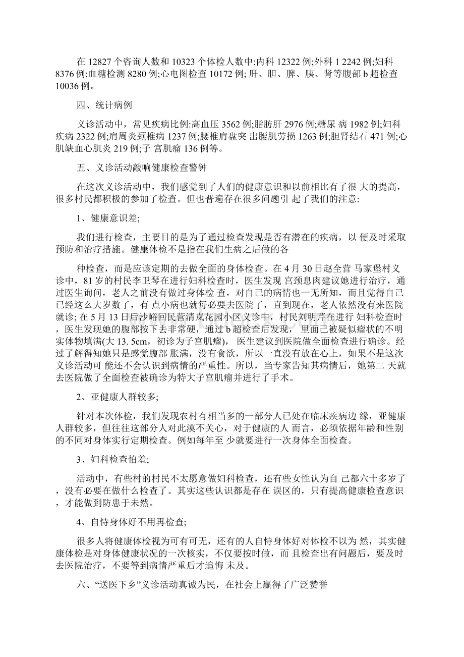 免费义诊活动总结评价Word文件下载.docx_第3页