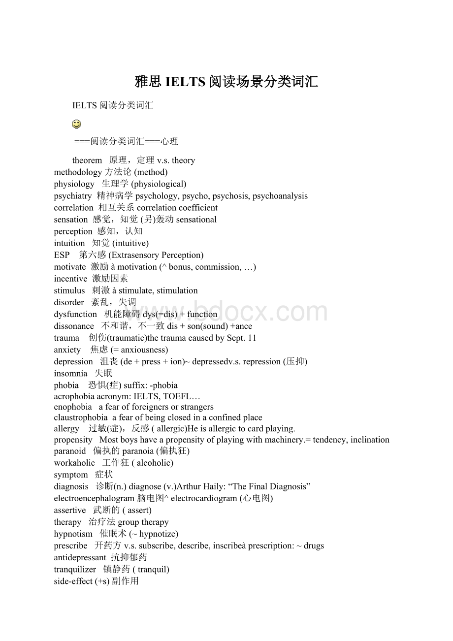 雅思IELTS阅读场景分类词汇.docx_第1页