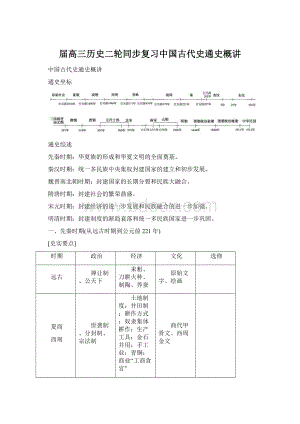 届高三历史二轮同步复习中国古代史通史概讲.docx