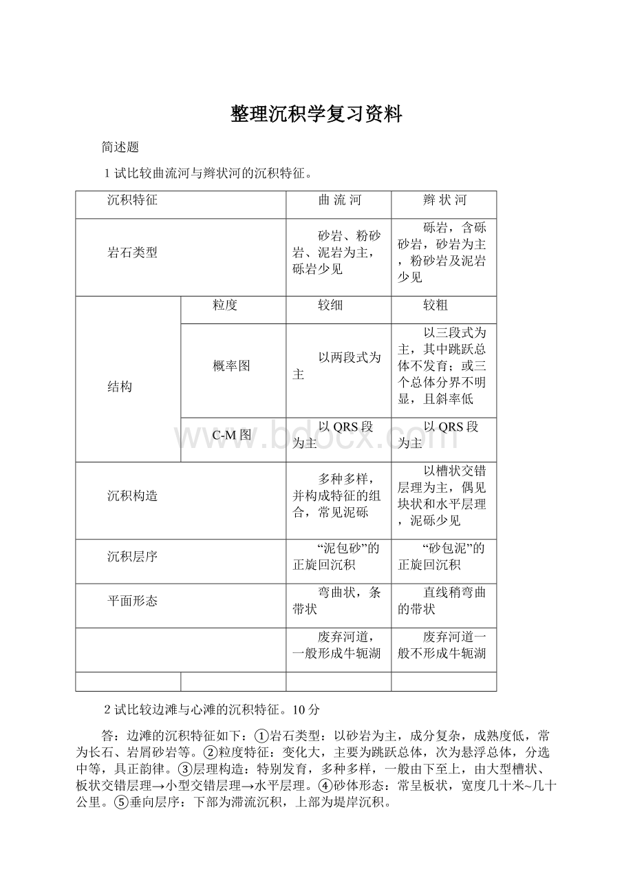 整理沉积学复习资料.docx